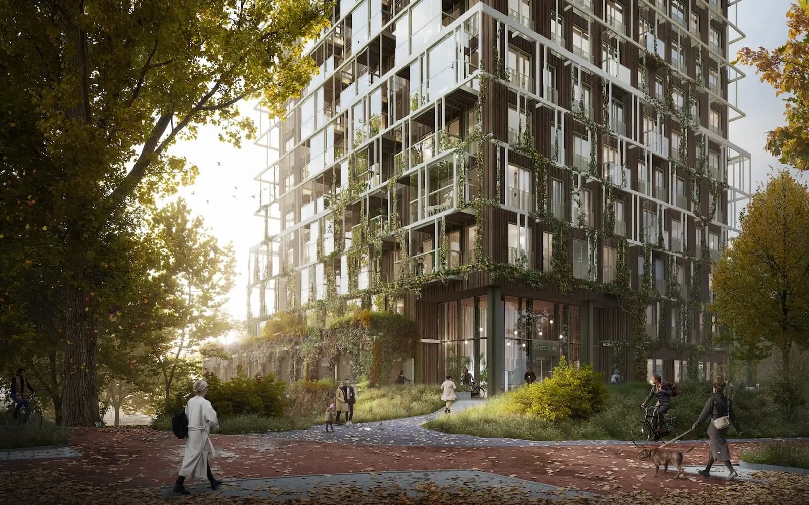 Bouw houten woontoren Amstelwood dichterbij