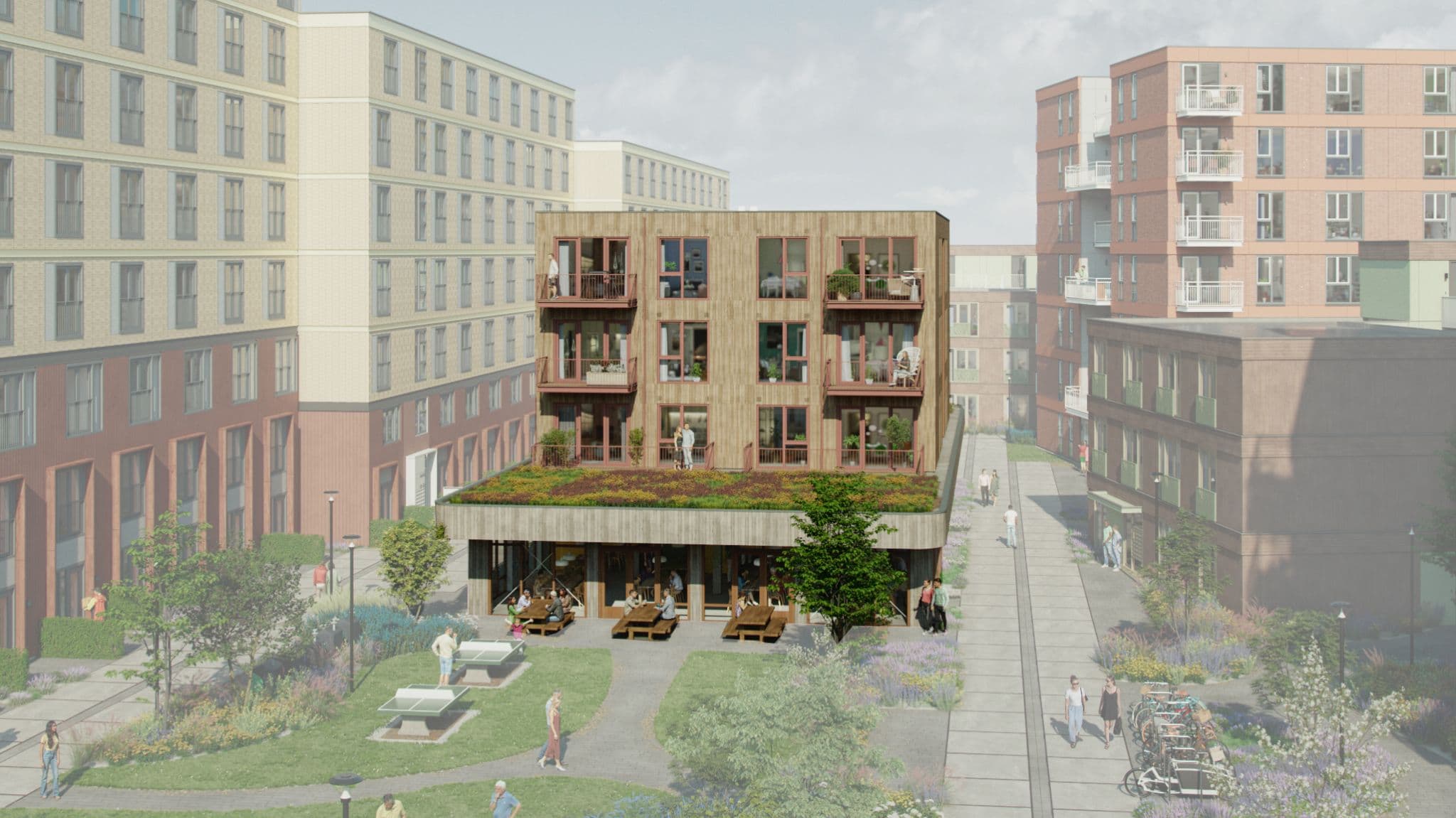 Houtbouwpaviljoen De Nieuwe Kern van start